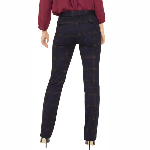 NYDJ Slim Trouser Pants Sz 2 or 27 New $119 Oaklan Plaid Blue Black Straight Leg - Picture 2 of 16